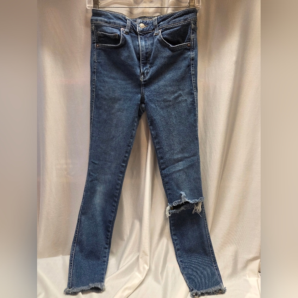 We The Free Blue Distressed Skinny Jeans